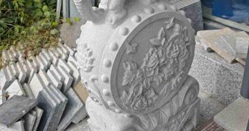 宁夏芝麻白抱鼓石 庭院抱鼓石