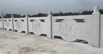 宁夏芝麻白河道栏杆 石材栏杆