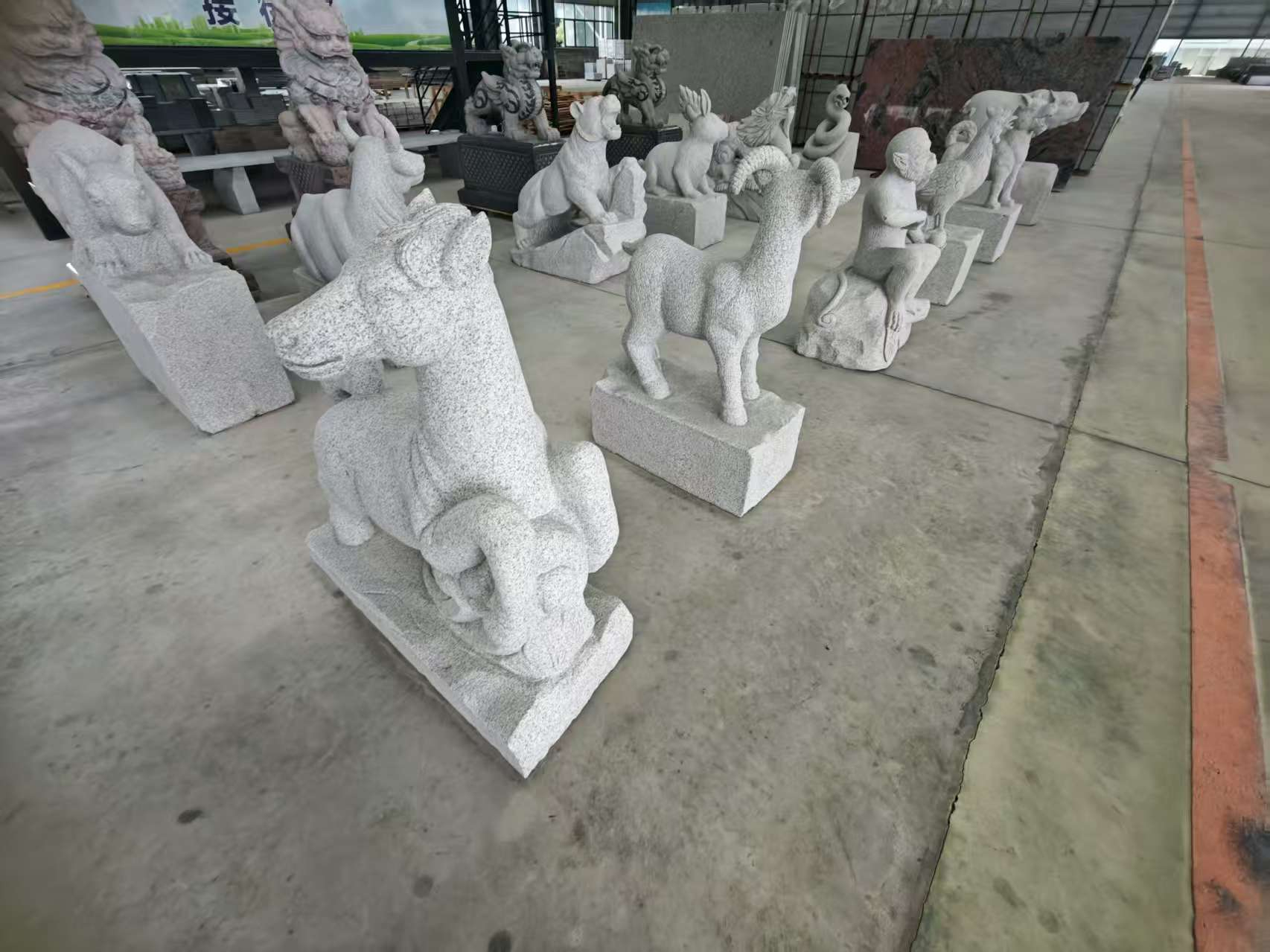 宁夏芝麻白雕刻 十二生肖 异形雕刻