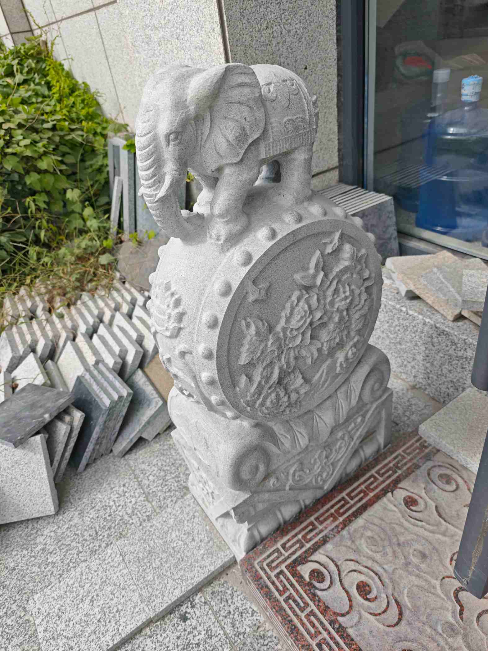 宁夏芝麻白抱鼓石 庭院抱鼓石